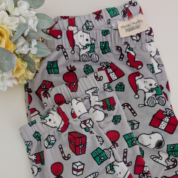 NEW Munki Munki SNOOPY Peanuts Christmas PJ Lounge Jogger Pants Velour Women XL - Picture 14 of 15